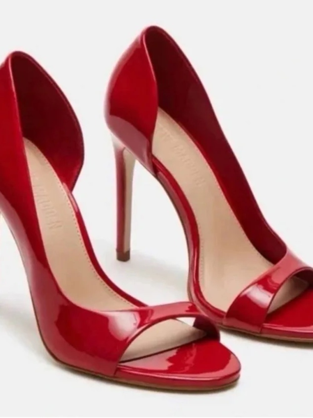 Steve Madden Allure Red Patent Open-Toe Stiletto Pumps
